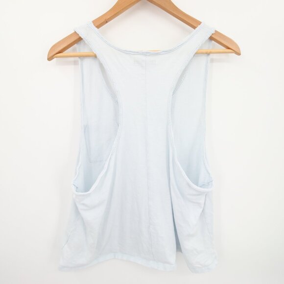 American Eagle Top Light Blue Racerback Scoop Round Neck 100% Cotton Large - Picture 8 of 8